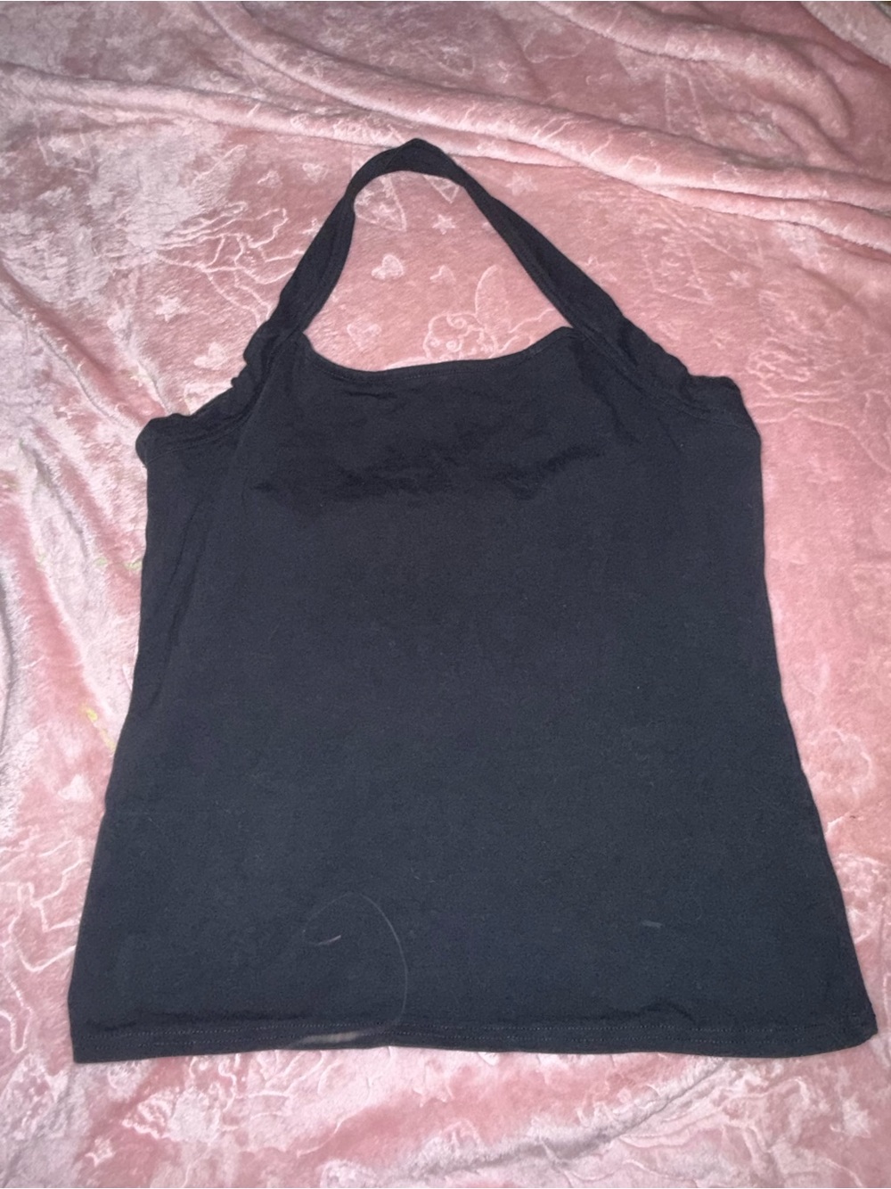 VENUS Black Slim Fit Women's Halter Tank with Thin Straps